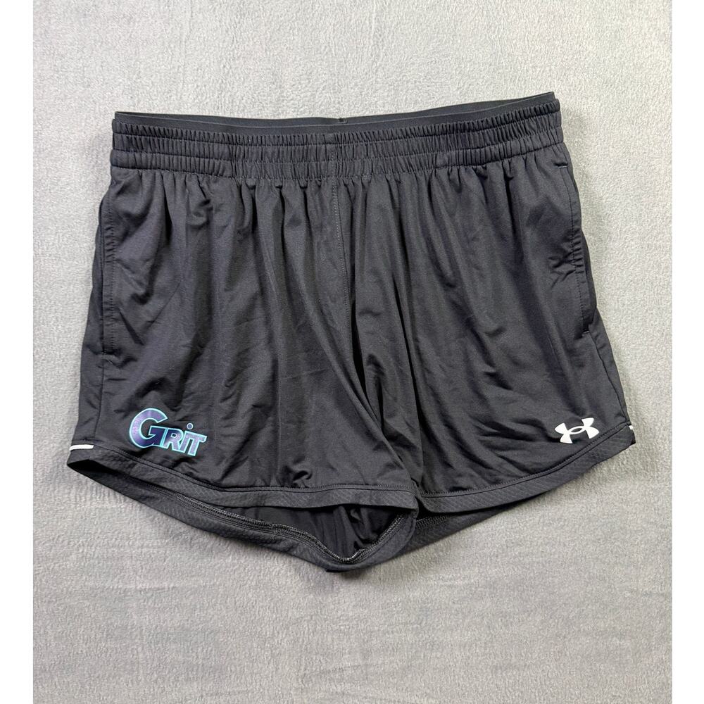 Under Armour Women's Loose Fit Workout Shorts "Grit" Logo Black Size Medium